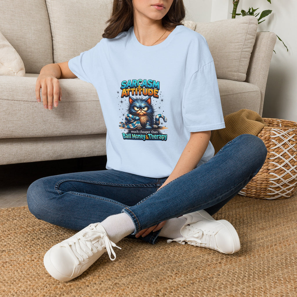 Sarcasm & Attitude Grumpy Cat T-Shirt — Funny Sarcastic Gift for Her Graphic Tee