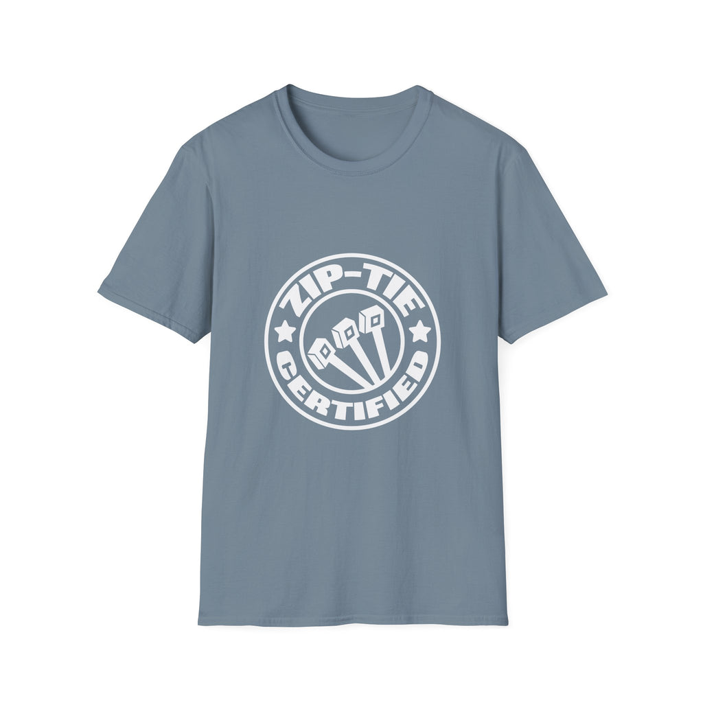 Zip-Tie Certified T-Shirt — Funny Handyman Gift for Him Bold Graphic Tee