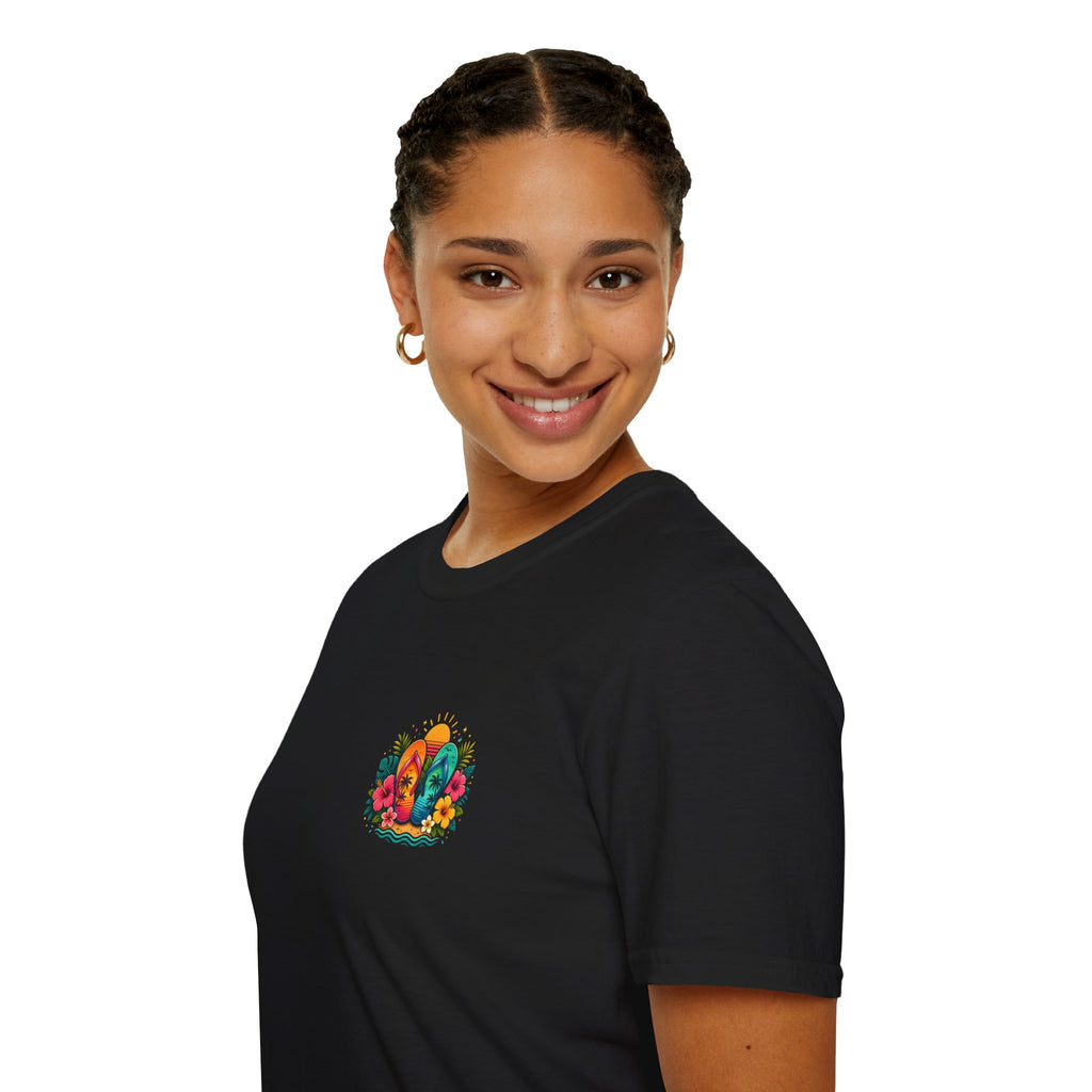 Floral Surf Chest Print T-Shirt — Cute Beach Gift for Women Graphic Tee