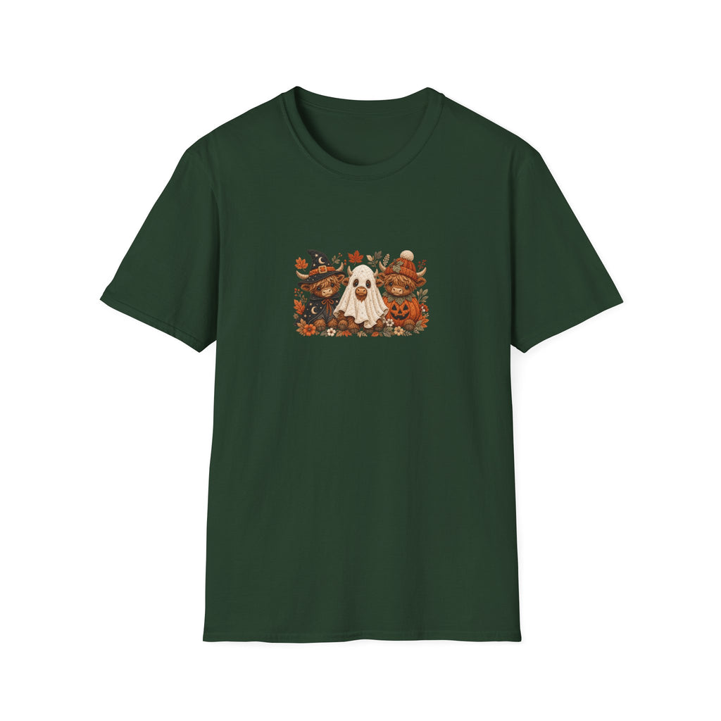 Halloween Cows Trio T-Shirt — Cute Funny Gift for Her Ghost & Pumpkin Fall Tee