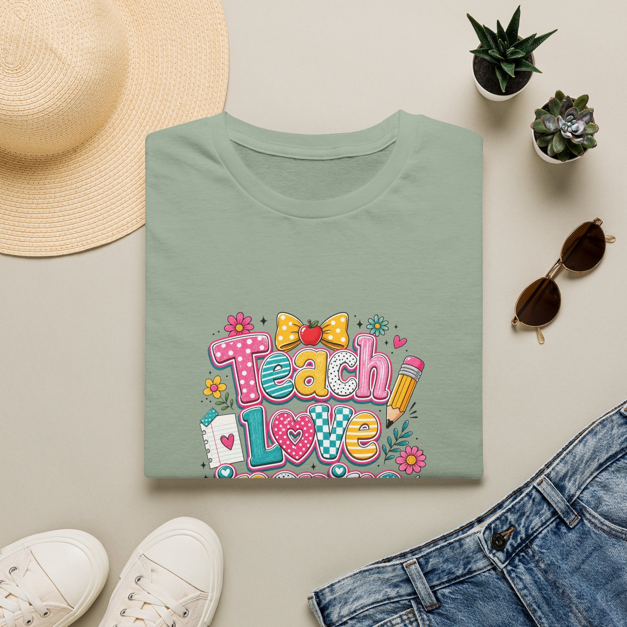 Teach Love Inspire T-Shirt — Cute Colorful Teacher Gift School Appreciation Tee