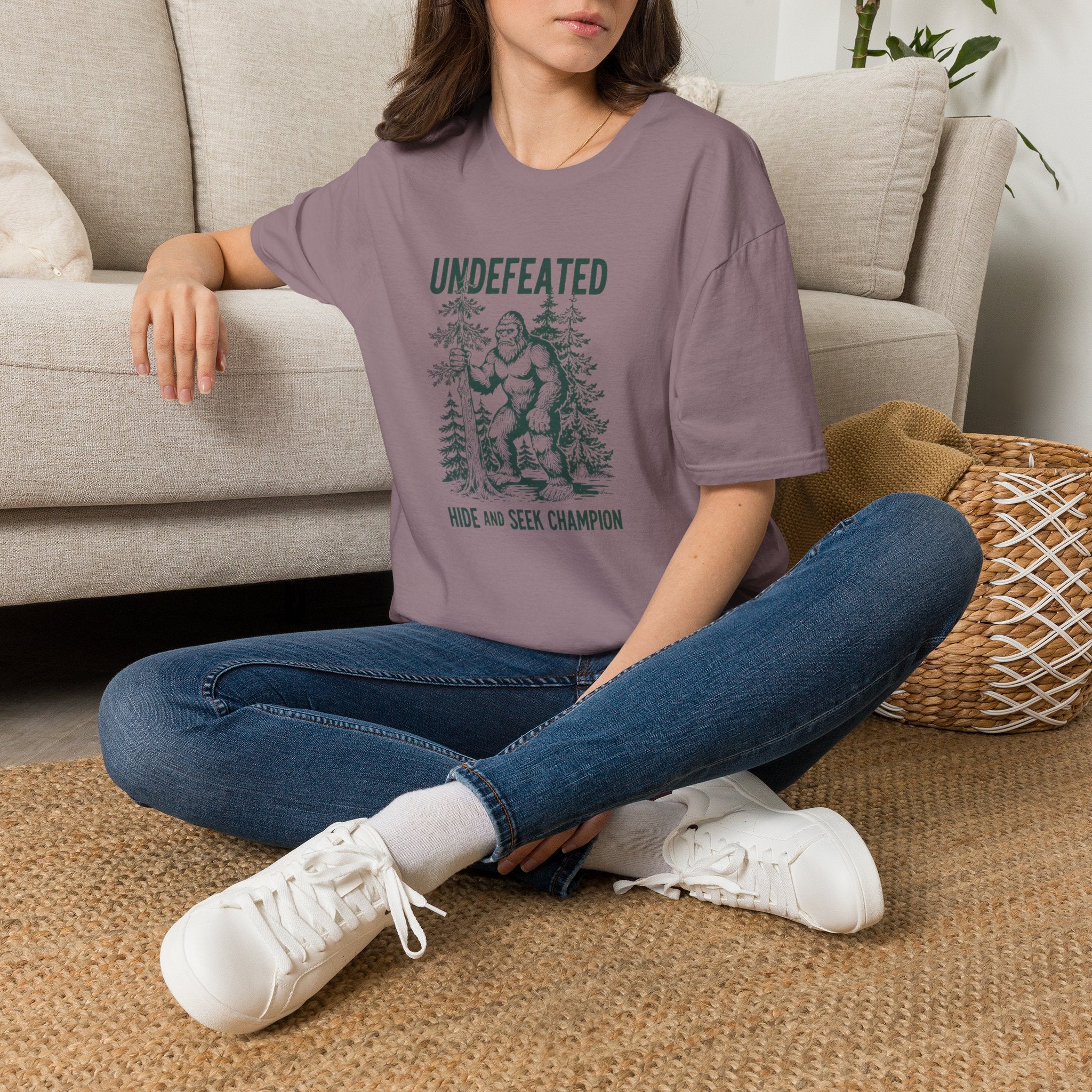Undefeated Bigfoot T-Shirt — 'Hide and Seek Champion' Graphic Tee