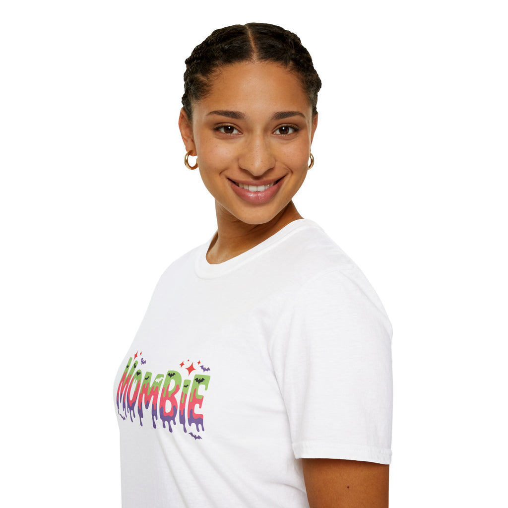 Mombie Halloween T-Shirt — Funny Zombie Mom Gift for Her Neon Graphic Tee