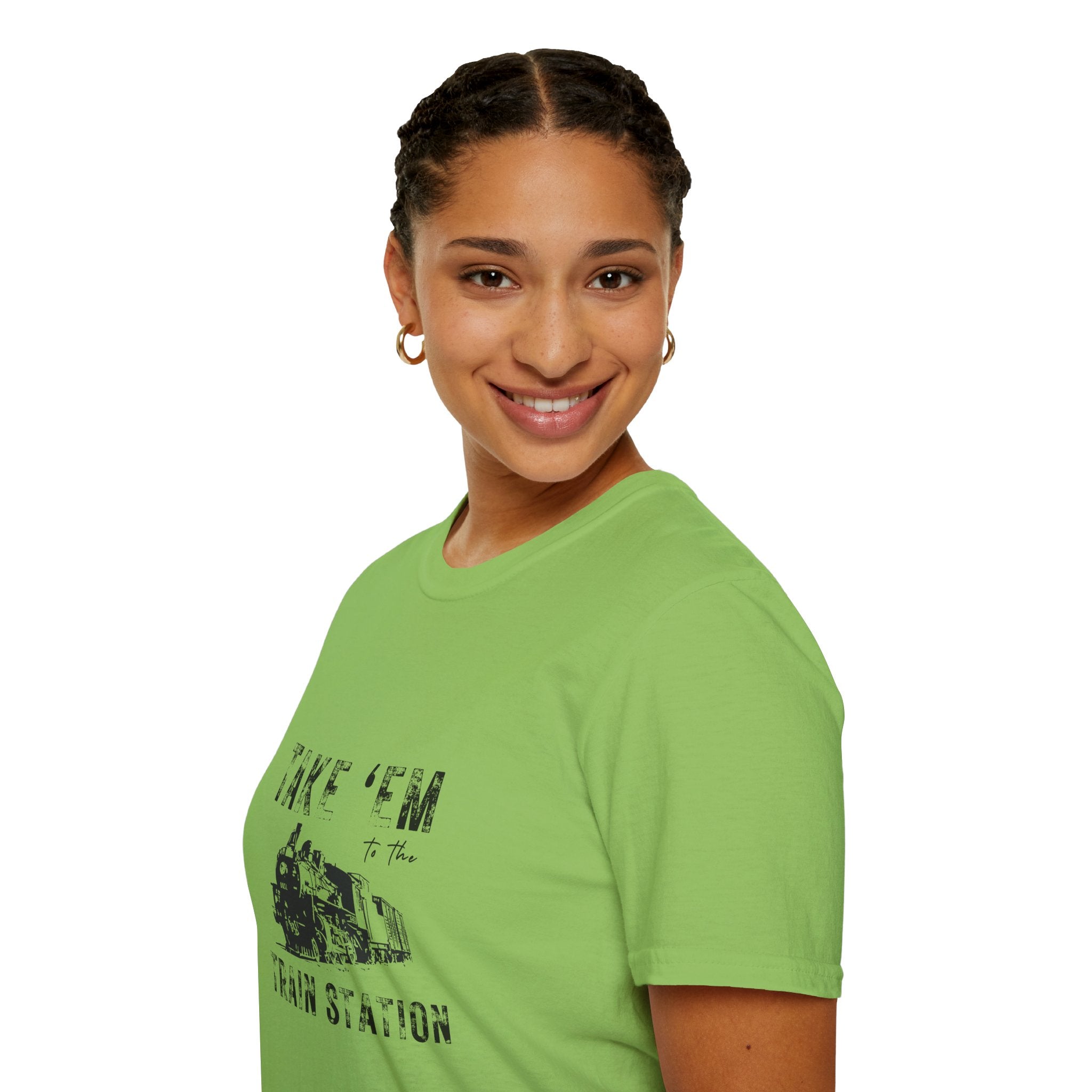 Take 'Em to the Train Station T-Shirt — Funny Sarcastic Gift Vintage Engine Graphic Tee