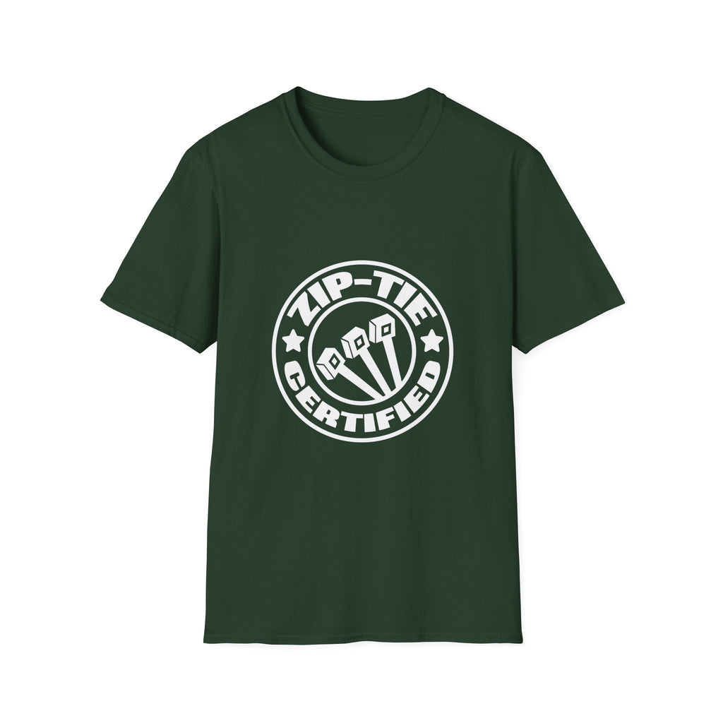 Zip-Tie Certified T-Shirt — Funny Handyman Gift for Him Bold Graphic Tee
