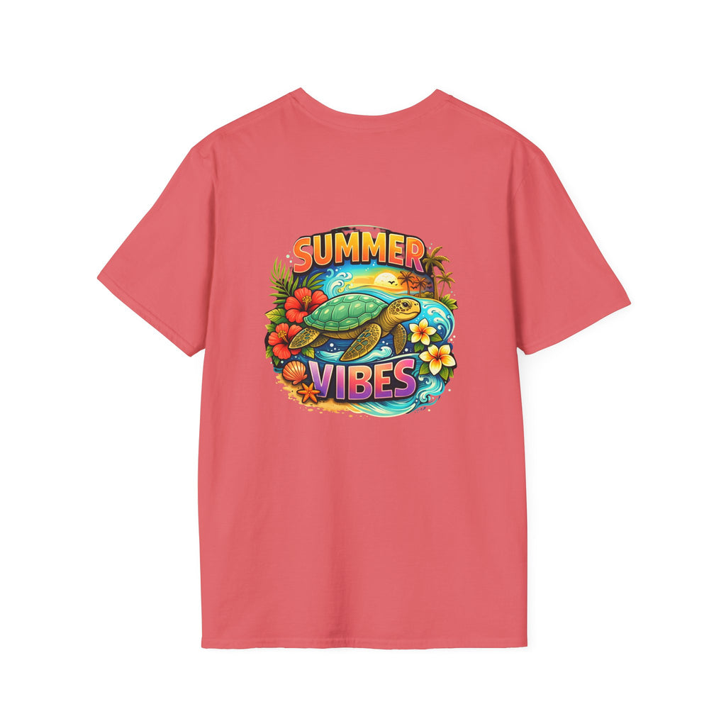 Summer Vibes Sea Turtle T-Shirt — Cute Beach Gift for Women Surf Floral Graphic Tee