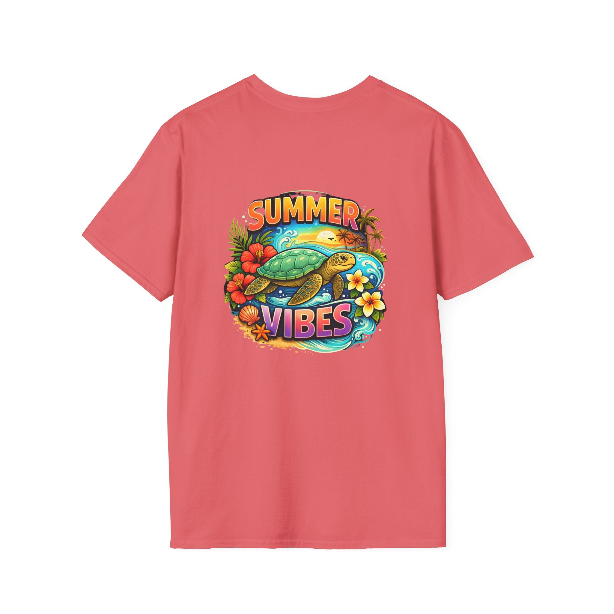Summer Vibes Sea Turtle T-Shirt — Cute Beach Gift for Women Surf Floral Graphic Tee