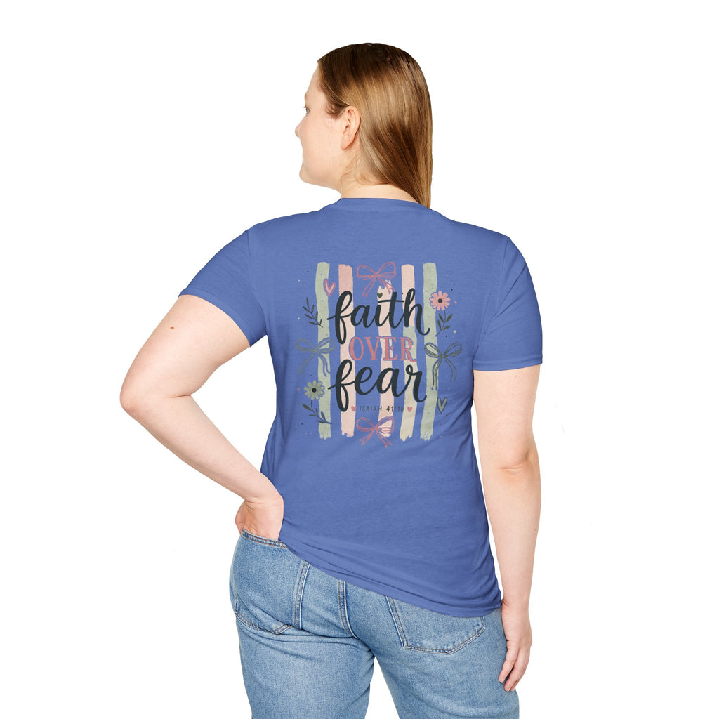 Faith Over Fear T-Shirt — Inspirational Christian Gift for Women Everyday Graphic Tee