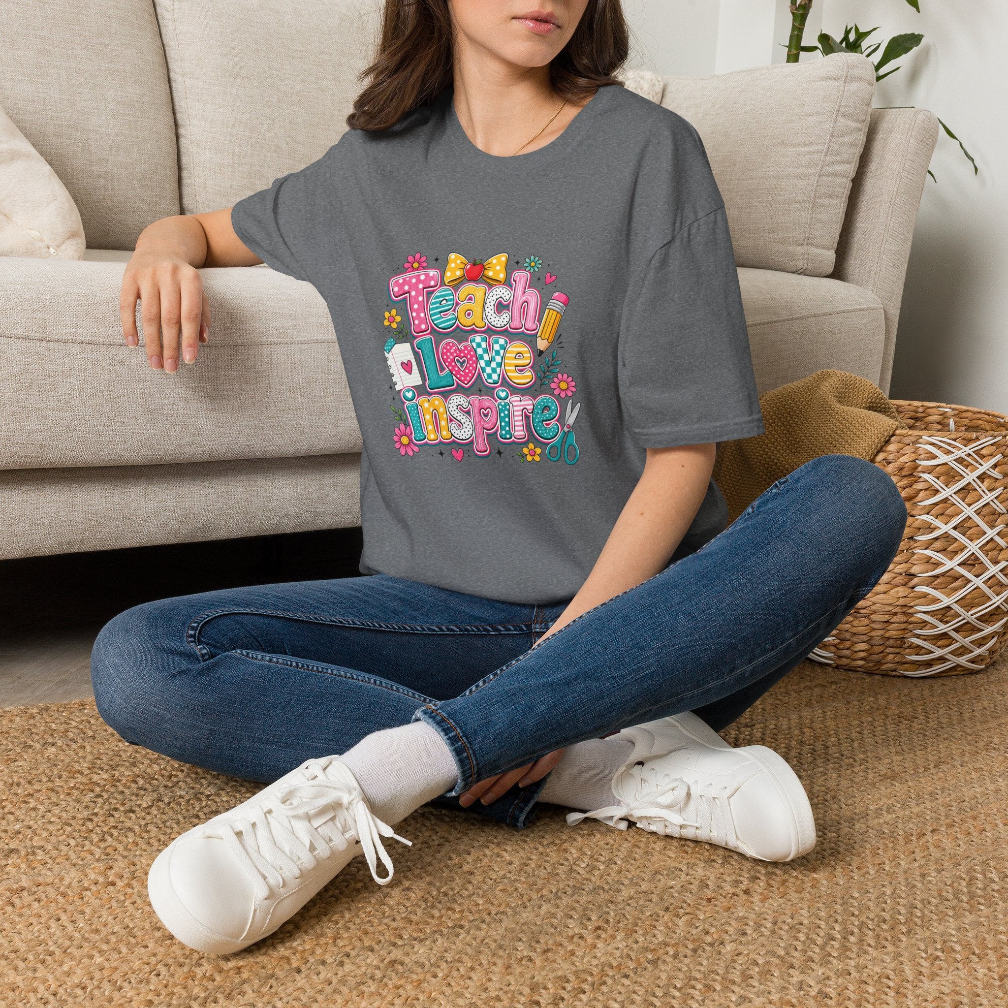 Teach Love Inspire T-Shirt — Cute Colorful Teacher Gift School Appreciation Tee