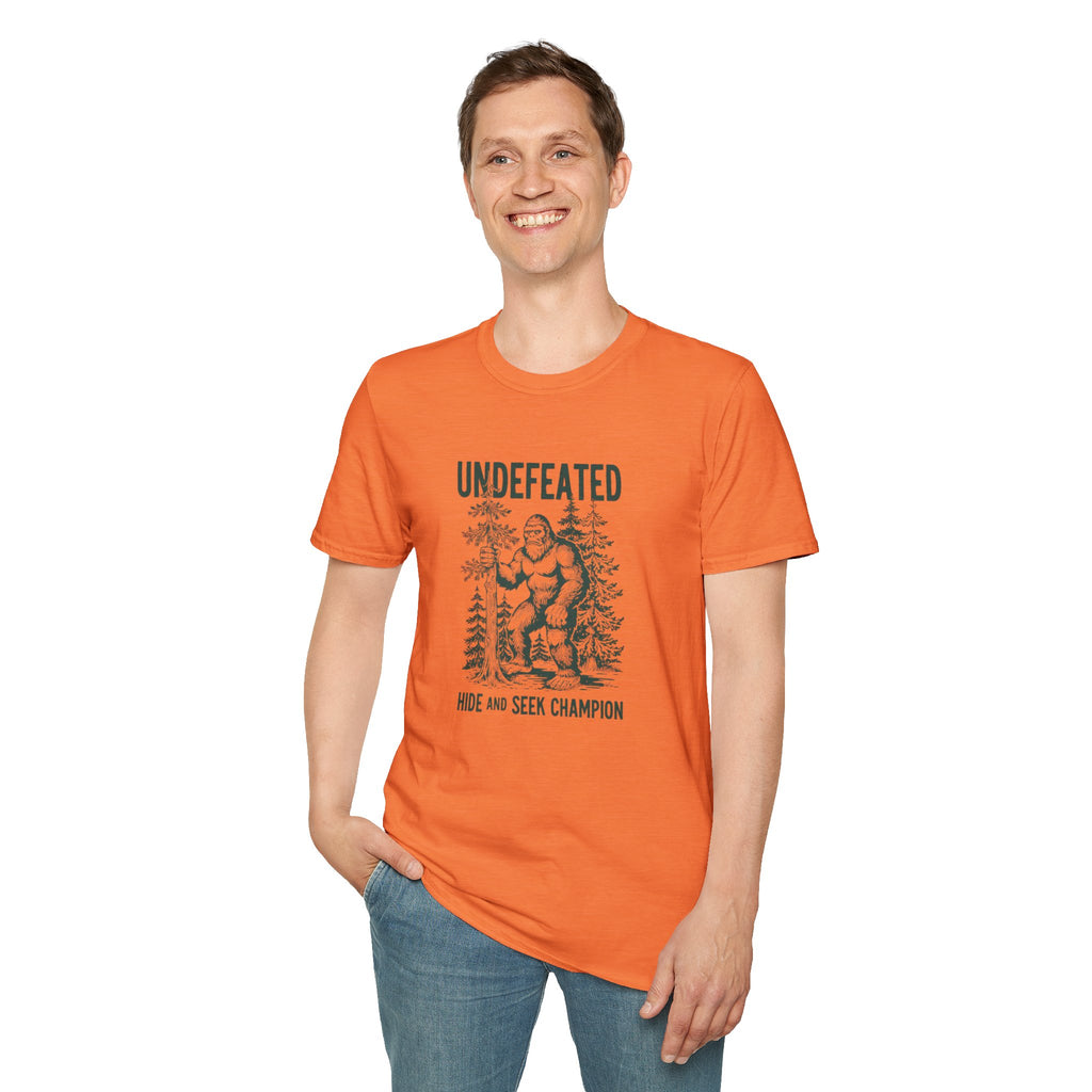 Undefeated Bigfoot T-Shirt — 'Hide and Seek Champion' Graphic Tee