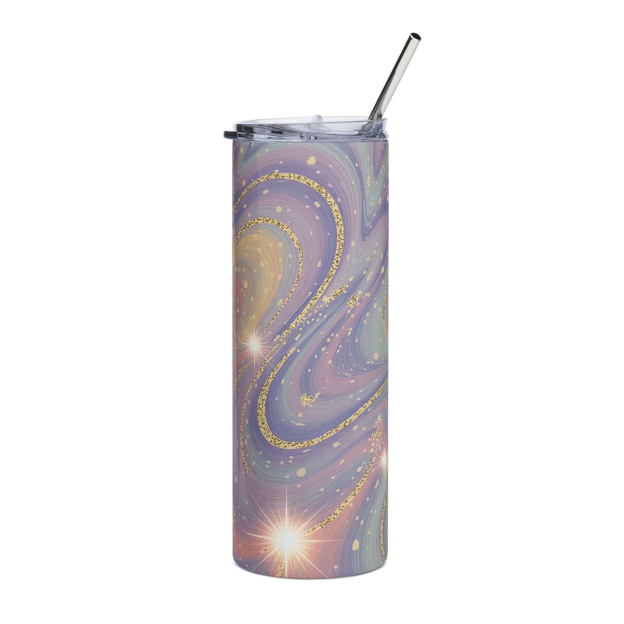 Pastel Galaxy Swirl Tumbler — Cute Gift for Her 20oz Stainless Steel Travel Cup