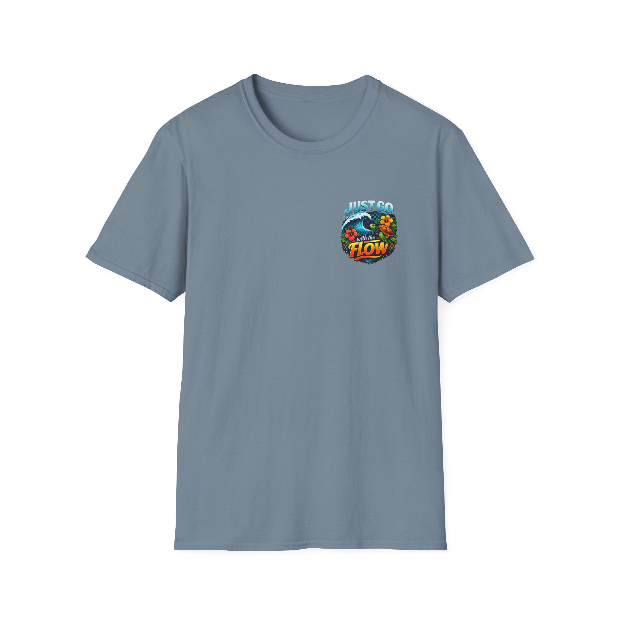 Go With the Flow Sea Turtle T-Shirt — Cute Beach Gift for Women Ocean Floral Tee