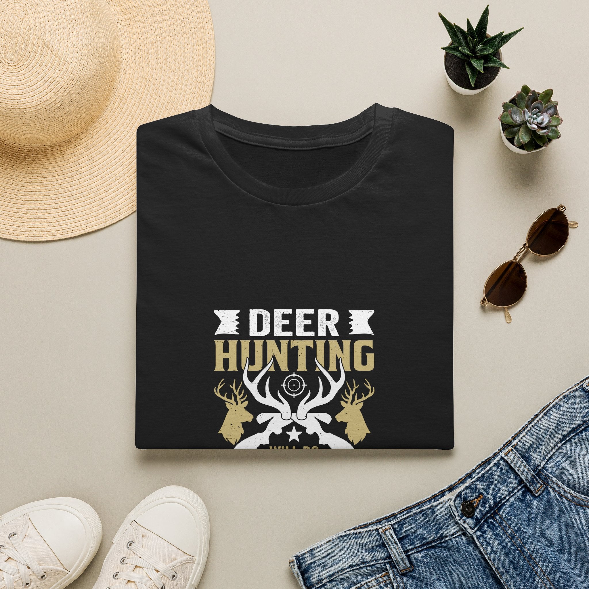 Will Do Anything for a Buck Deer T-Shirt — Funny Hunting Gift for Men Graphic Tee