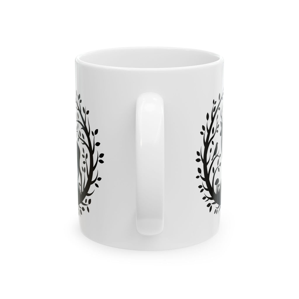 Tree of Serenity Nature Ceramic Mug — Cute Peaceful Gift Black Silhouette Coffee Cup