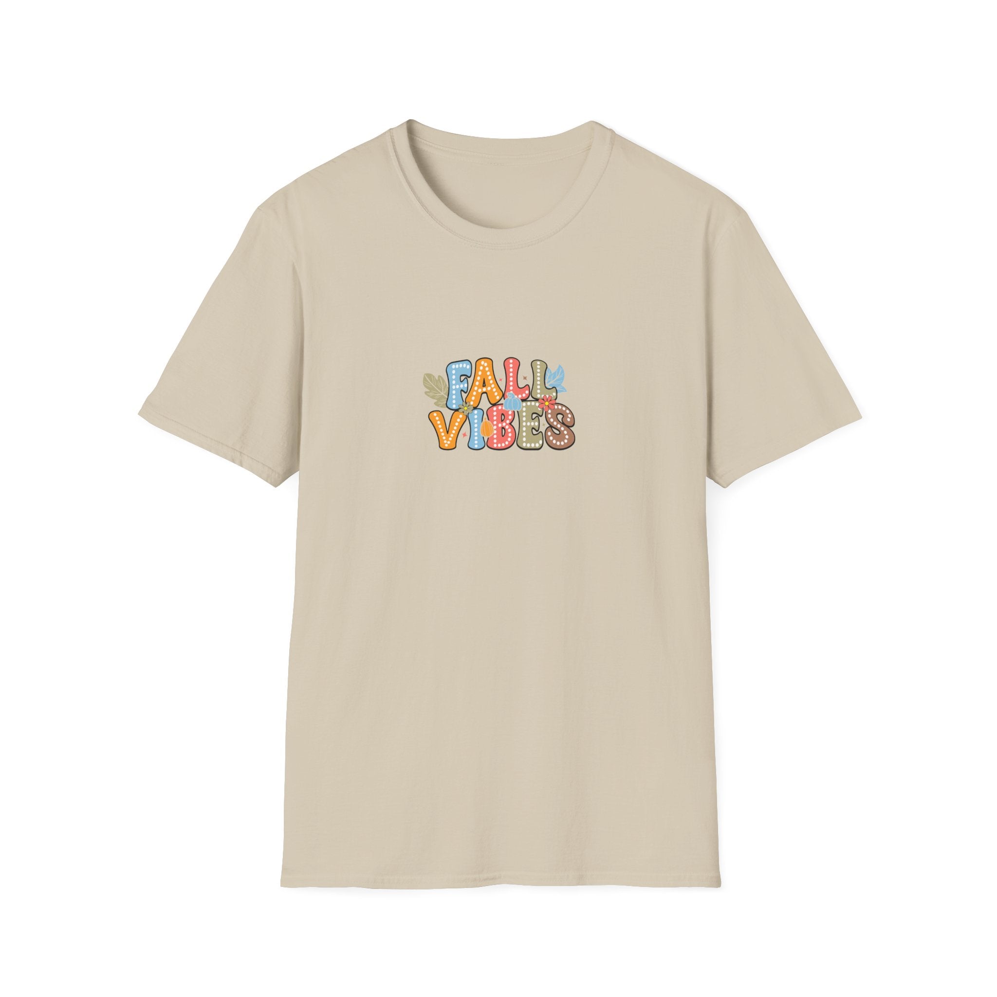 Fall Vibes Colorful Autumn T-Shirt — Cute Fall Gift for Women Graphic Tee