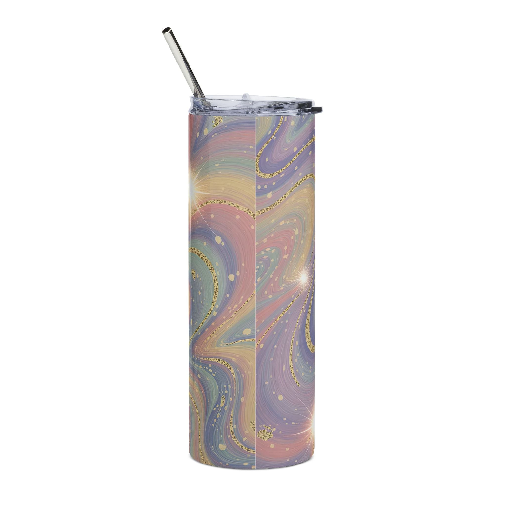 Pastel Galaxy Swirl Tumbler — Cute Gift for Her 20oz Stainless Steel Travel Cup