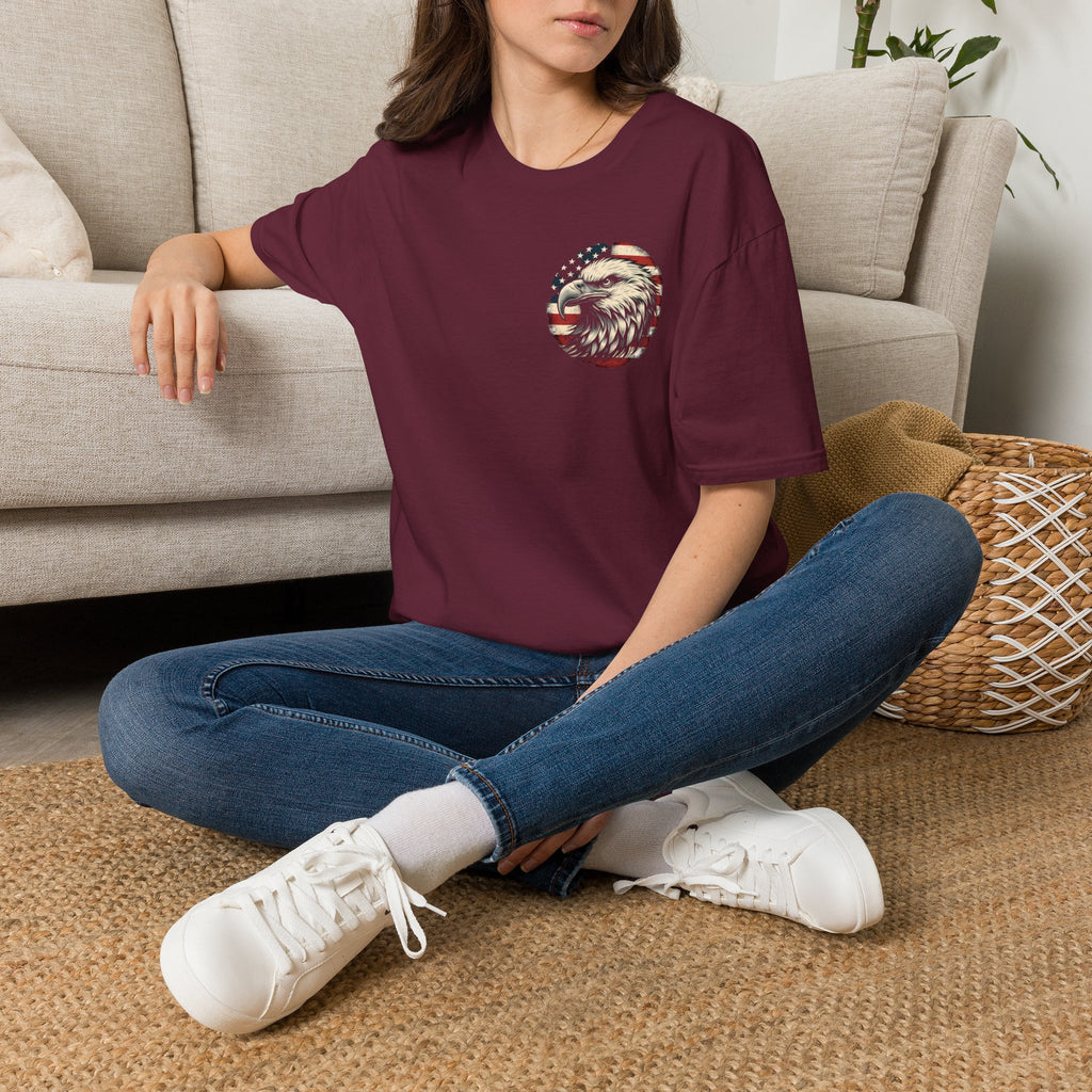 Patriotic Bald Eagle T-Shirt — American Flag Gift for Him Fourth of July Graphic Tee