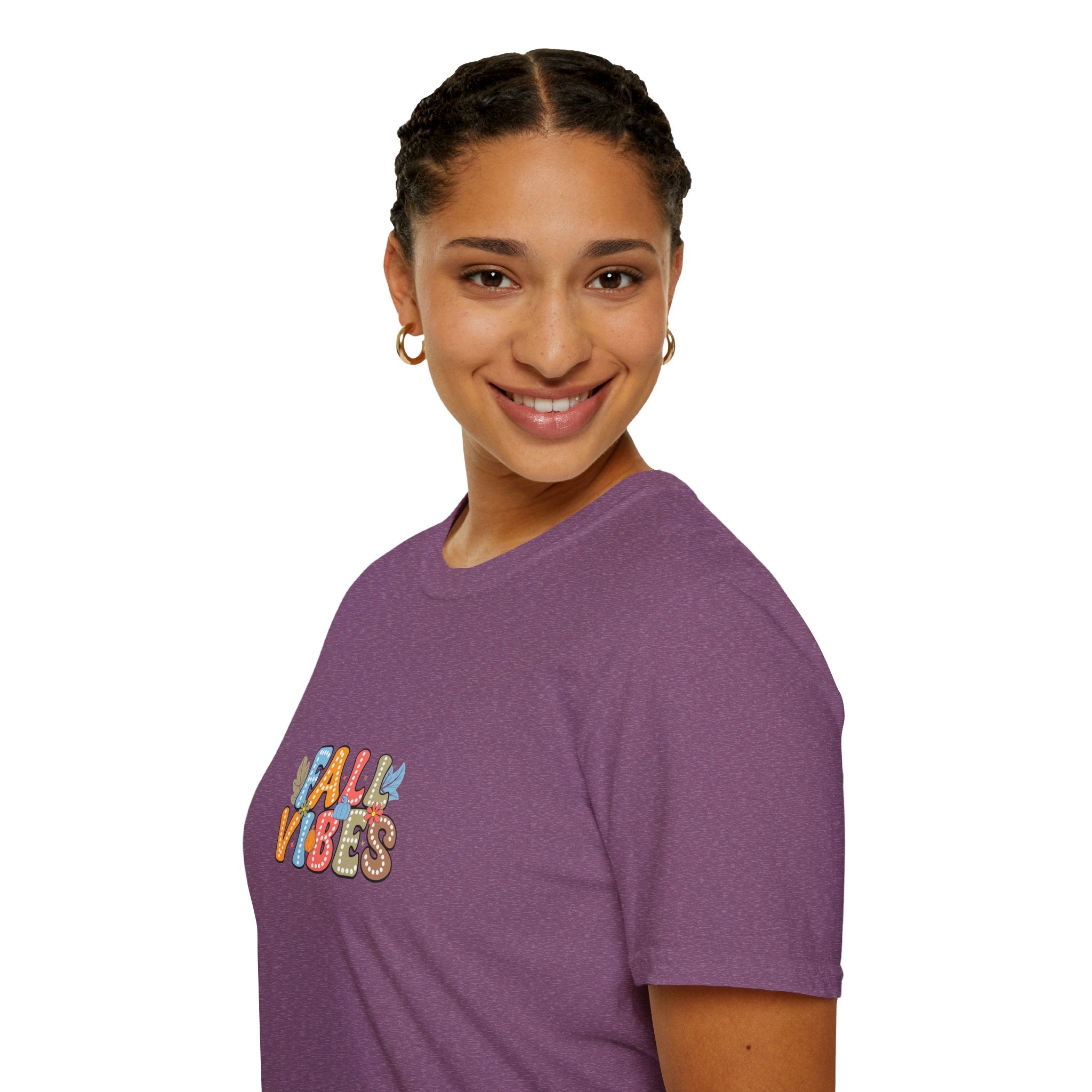 Fall Vibes Colorful Autumn T-Shirt — Cute Fall Gift for Women Graphic Tee