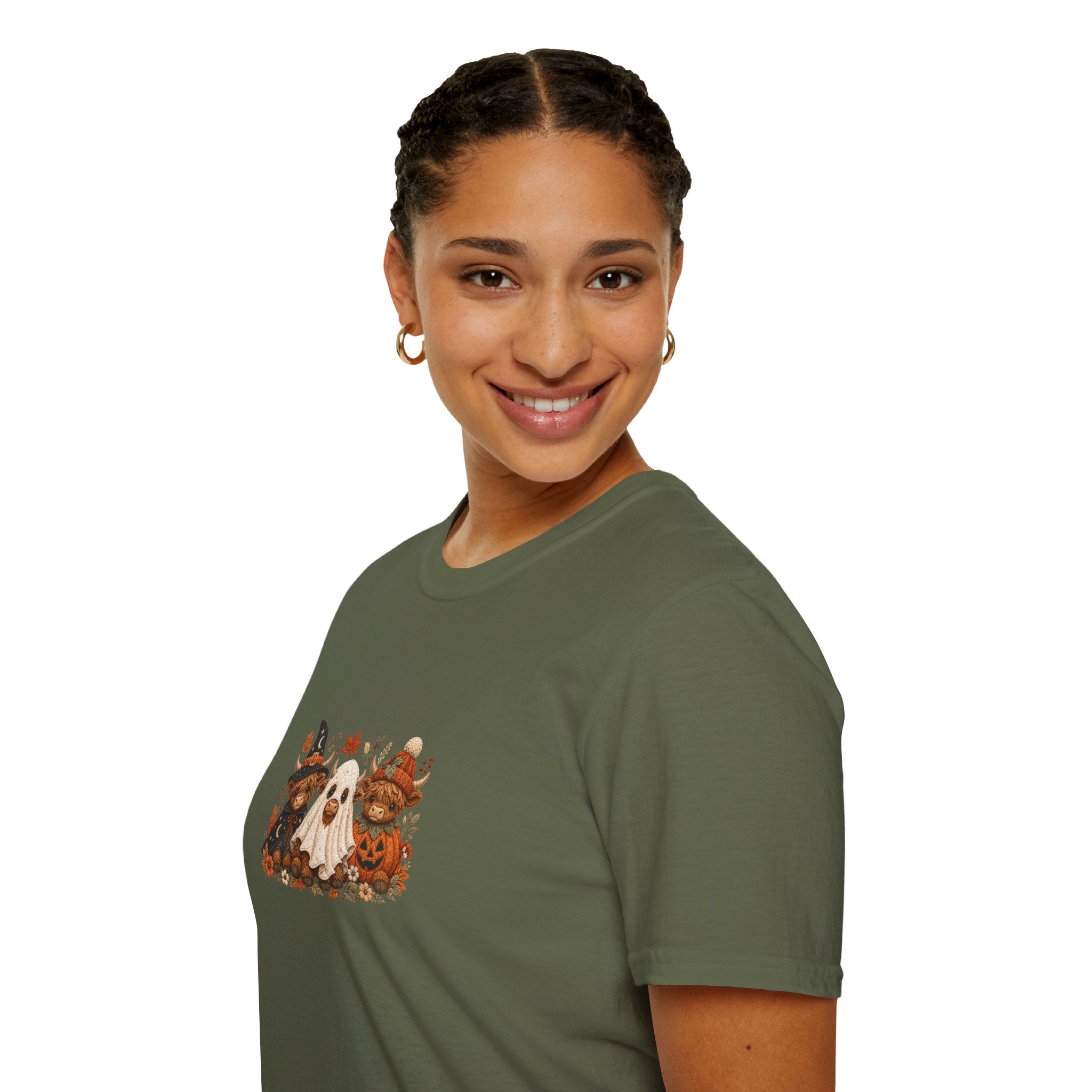 Halloween Cows Trio T-Shirt — Cute Funny Gift for Her Ghost & Pumpkin Fall Tee