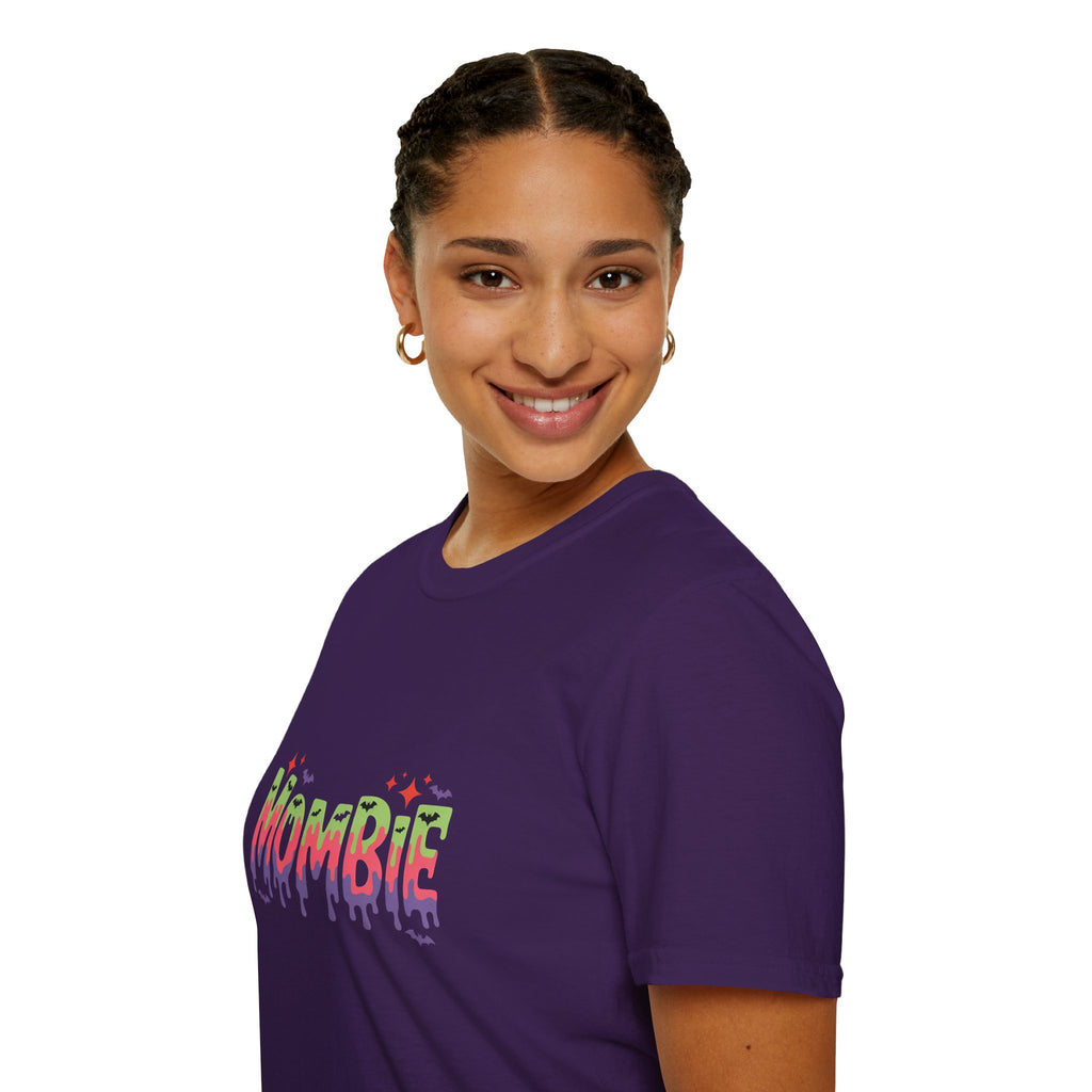 Mombie Halloween T-Shirt — Funny Zombie Mom Gift for Her Neon Graphic Tee