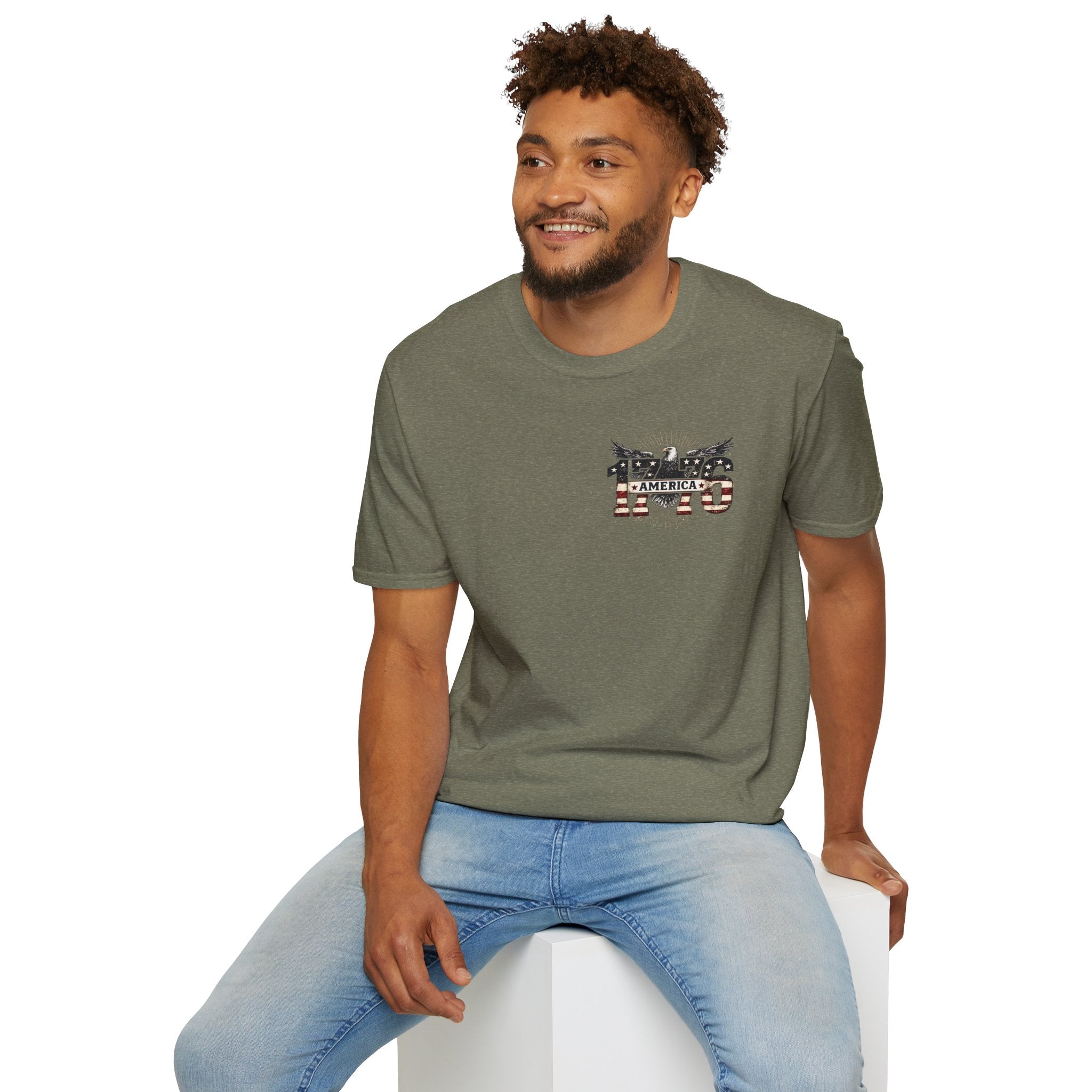 1776 American Flag Eagle T-Shirt — Vintage Patriotic Gift for Him Fourth of July Tee