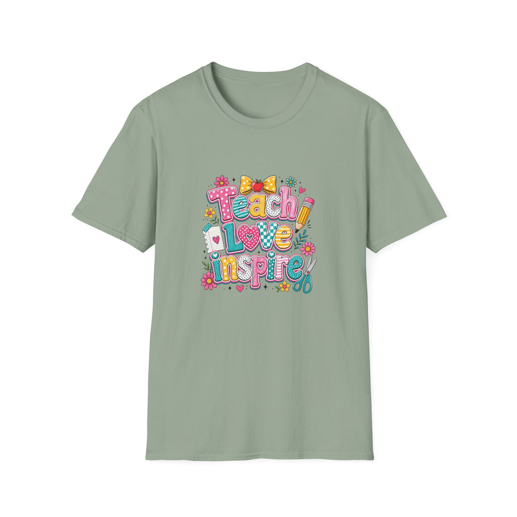 Teach Love Inspire T-Shirt — Cute Colorful Teacher Gift School Appreciation Tee