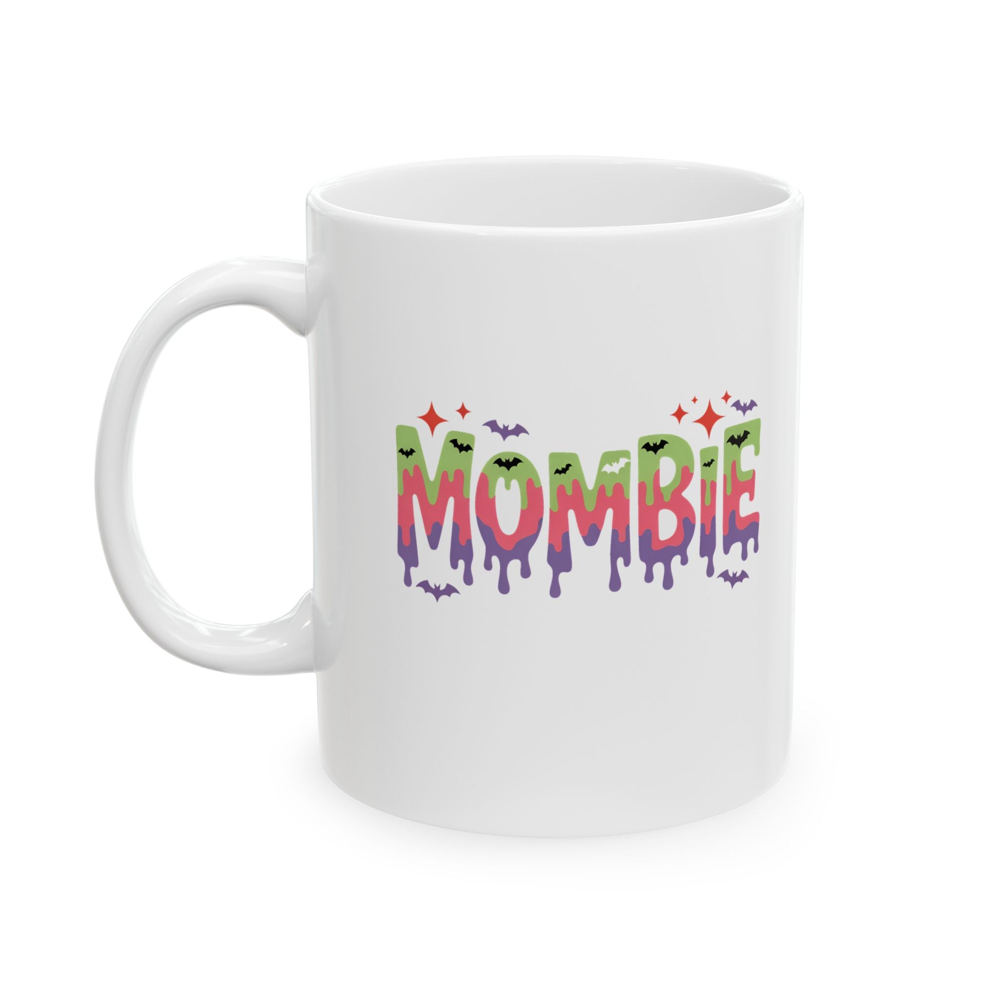 Zombie Mom Ceramic Mug — Funny Halloween Gift for Moms Colorful Drip Coffee Cup 11oz 15oz