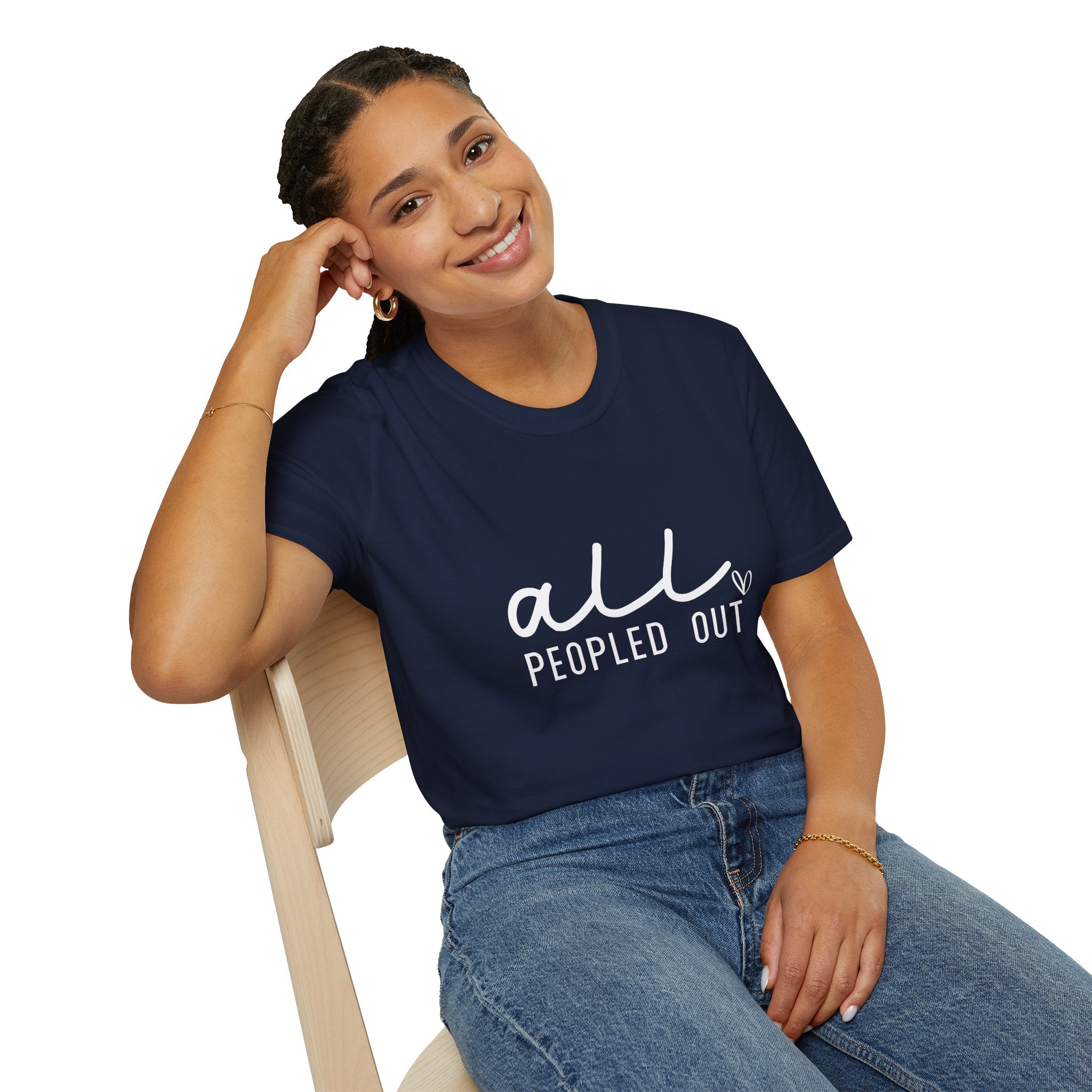 All Peopled Out T-Shirt — Funny Introvert Gift for Her Sarcastic Anti-Social Tee