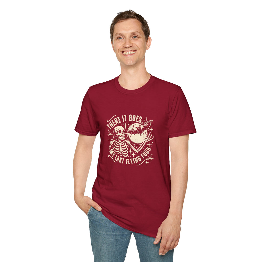 There It Goes Skull Moon & Bat T-Shirt — Cute Halloween Gift for Women Graphic Tee