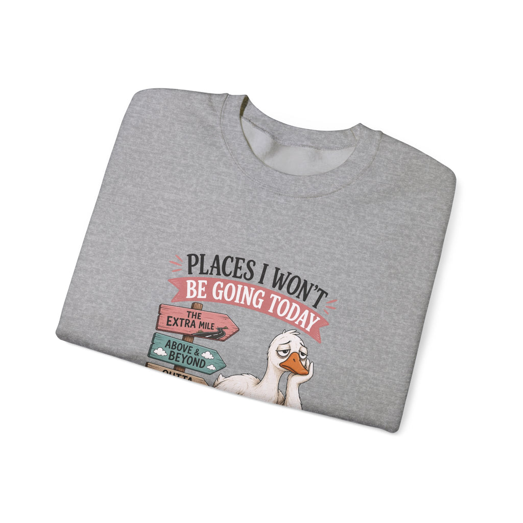 Places I Won't Be Going Today Goose Sweatshirt — Funny Introvert Gift for Her Crewneck