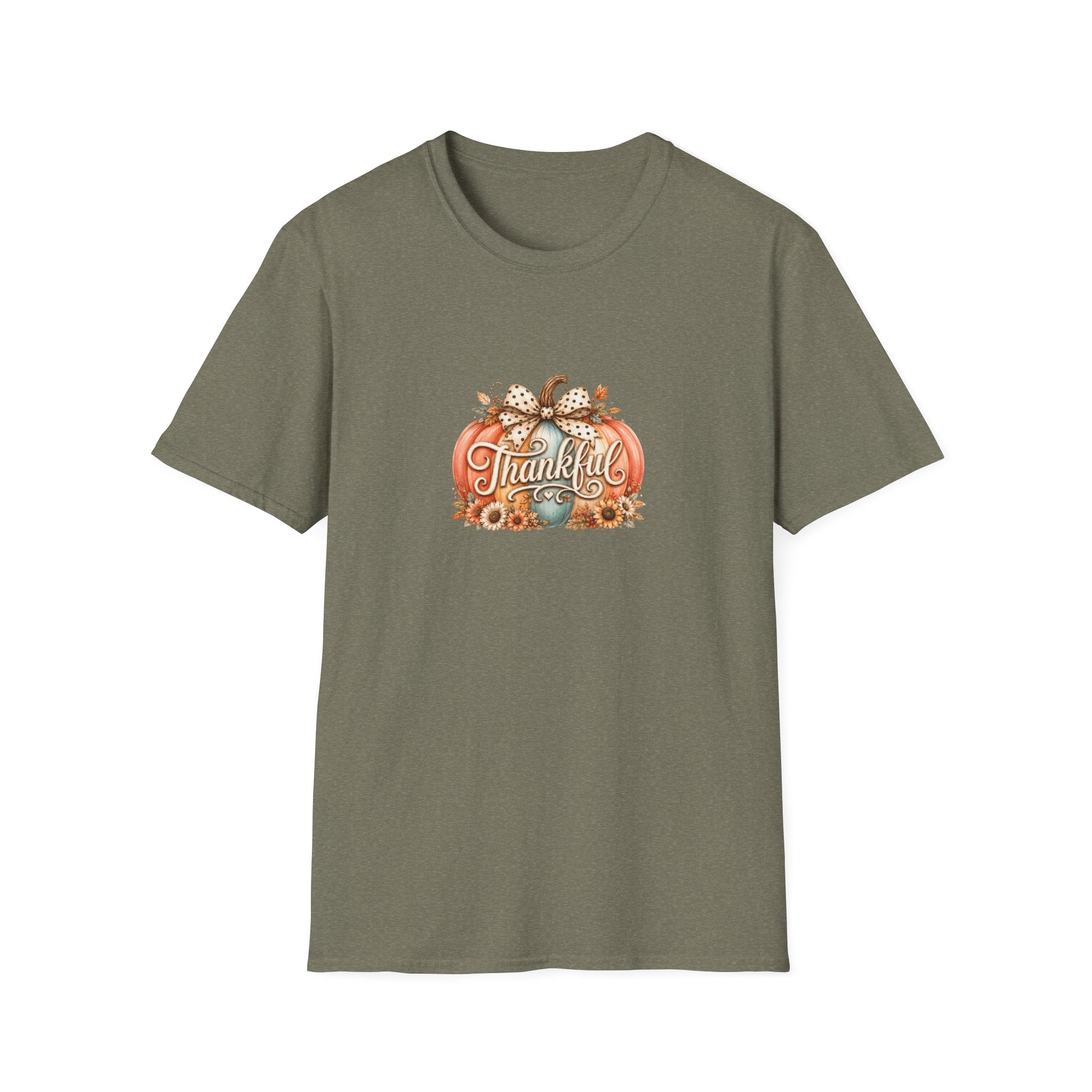 Thankful Pumpkin T-Shirt — Cute Fall Thanksgiving Gift for Women Graphic Tee