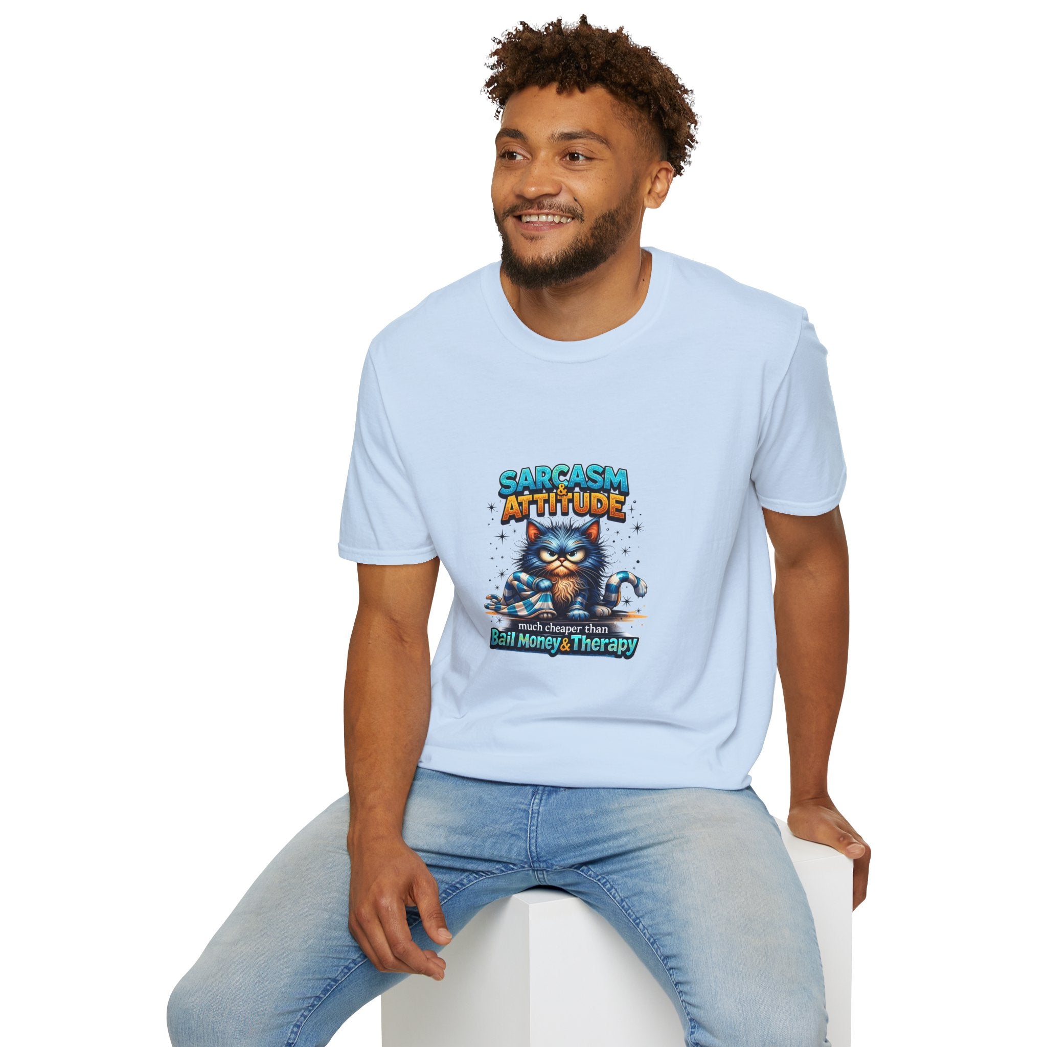 Sarcasm & Attitude Grumpy Cat T-Shirt — Funny Sarcastic Gift for Her Graphic Tee