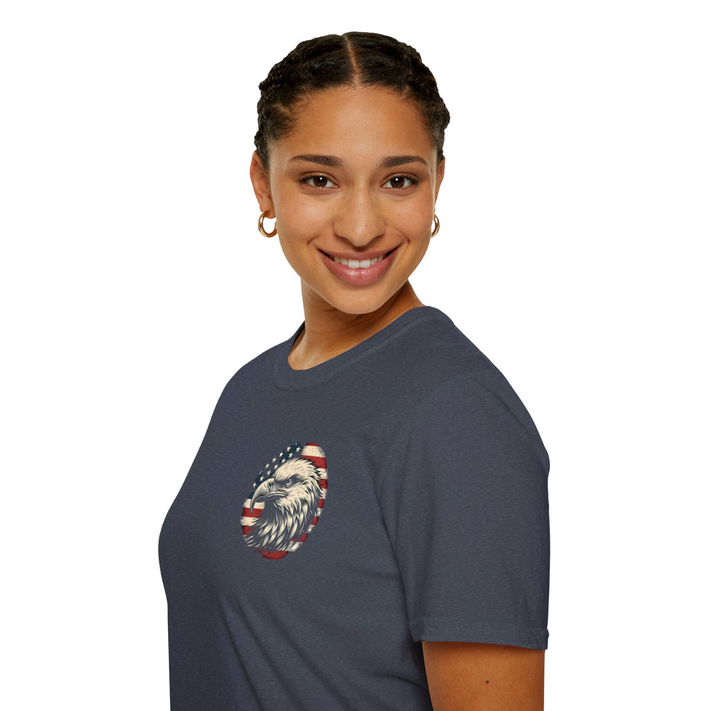 Patriotic Bald Eagle T-Shirt — American Flag Gift for Him Fourth of July Graphic Tee
