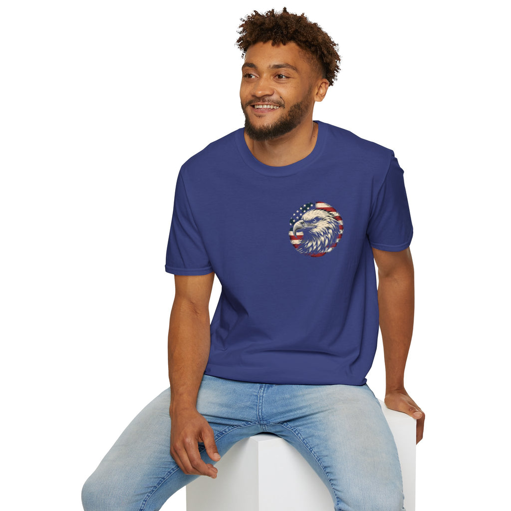 Patriotic Bald Eagle T-Shirt — American Flag Gift for Him Fourth of July Graphic Tee