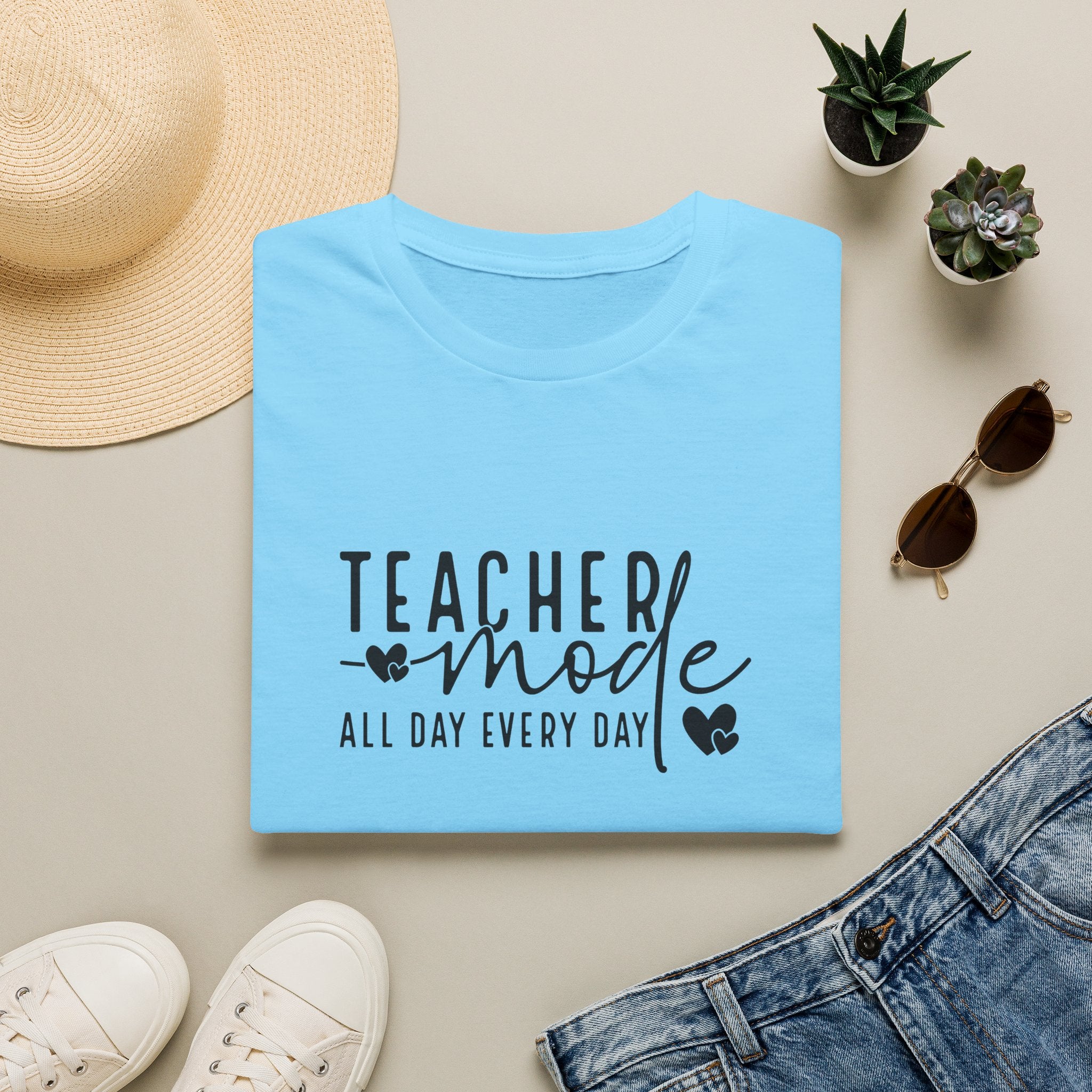 Teacher Mode All Day Every Day T-Shirt — Funny Teacher Gift Appreciation Graphic Tee