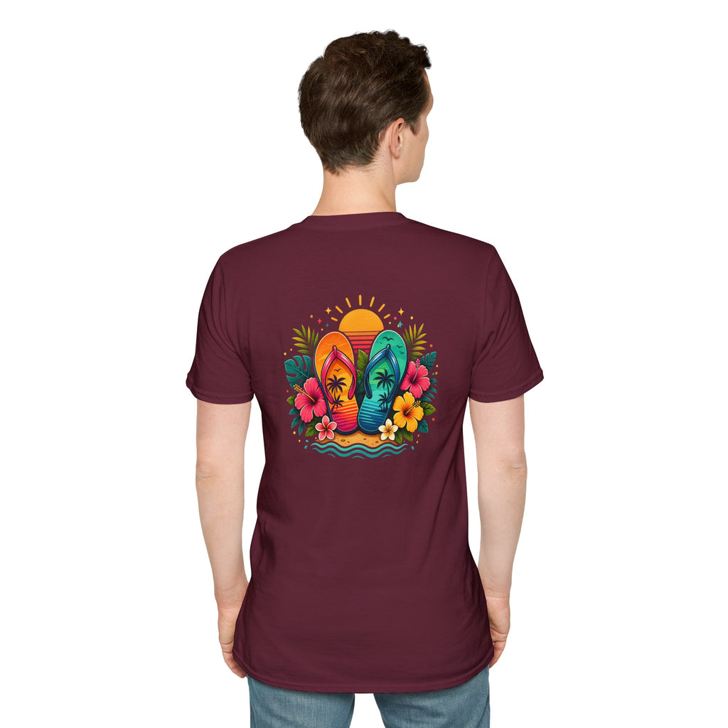 Floral Surf Chest Print T-Shirt — Cute Beach Gift for Women Graphic Tee