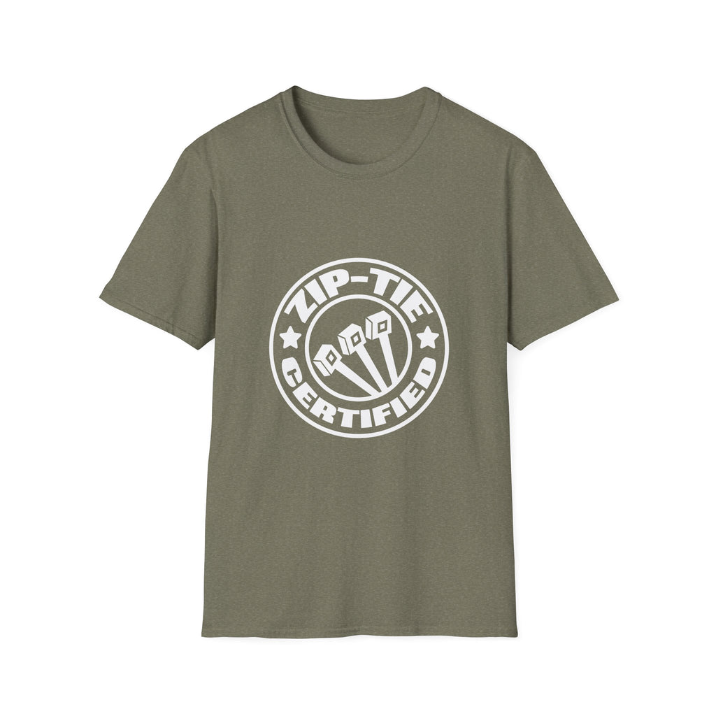 Zip-Tie Certified T-Shirt — Funny Handyman Gift for Him Bold Graphic Tee