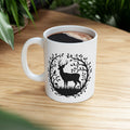 Tree of Serenity Nature Ceramic Mug — Cute Peaceful Gift Black Silhouette Coffee Cup