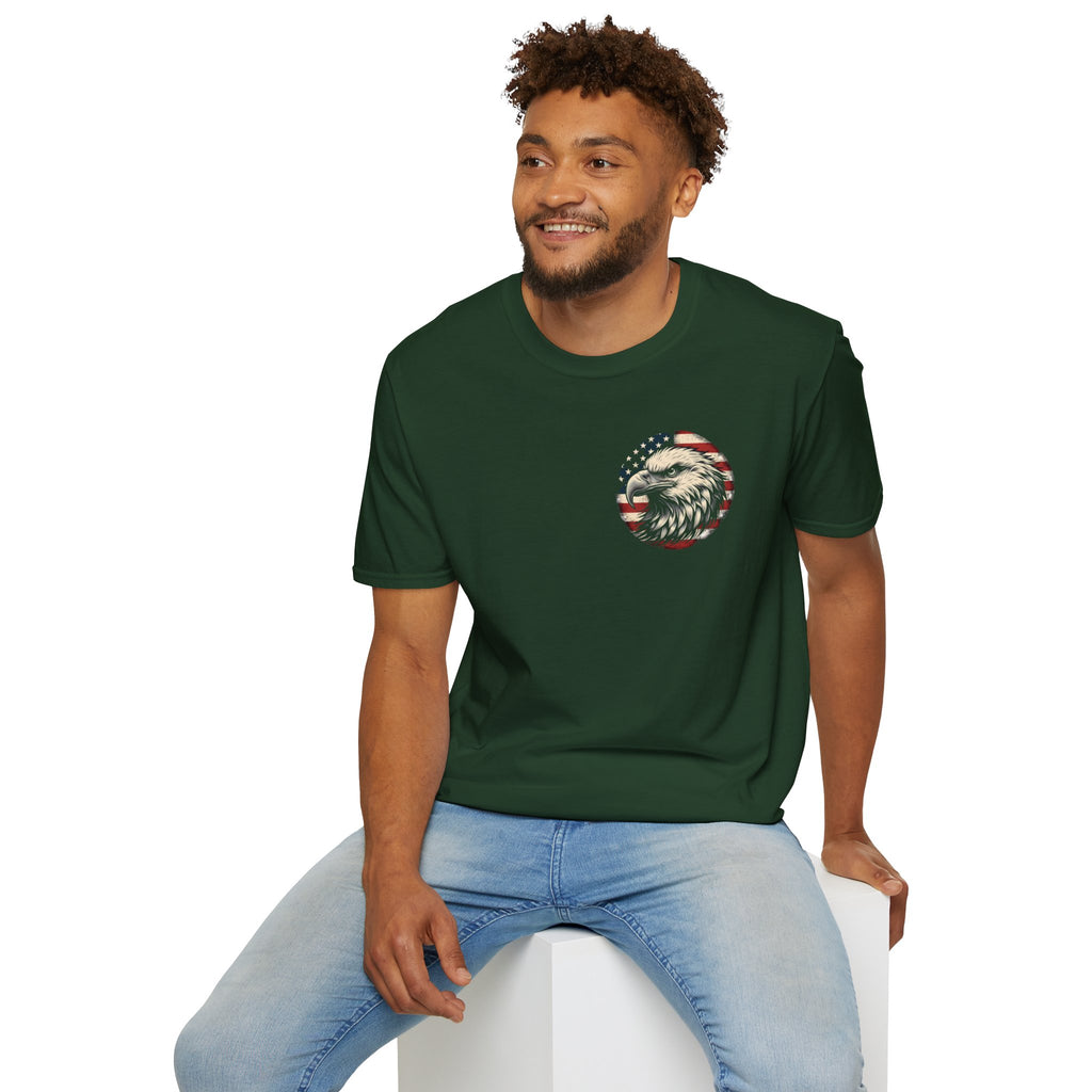 Patriotic Bald Eagle T-Shirt — American Flag Gift for Him Fourth of July Graphic Tee