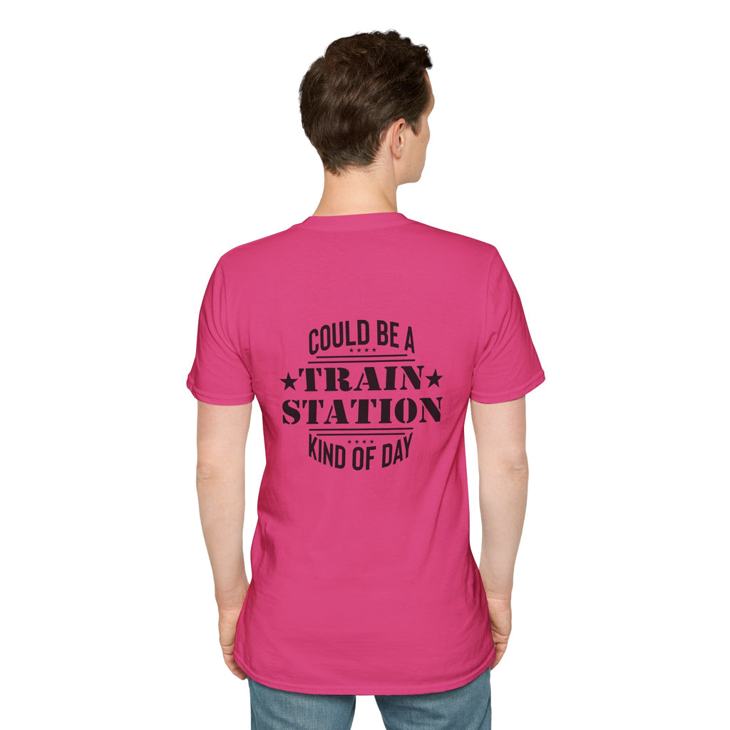 Could Be a Train Station Kind of Day T-Shirt — Funny Sarcastic Gift for Her Pocket Tee