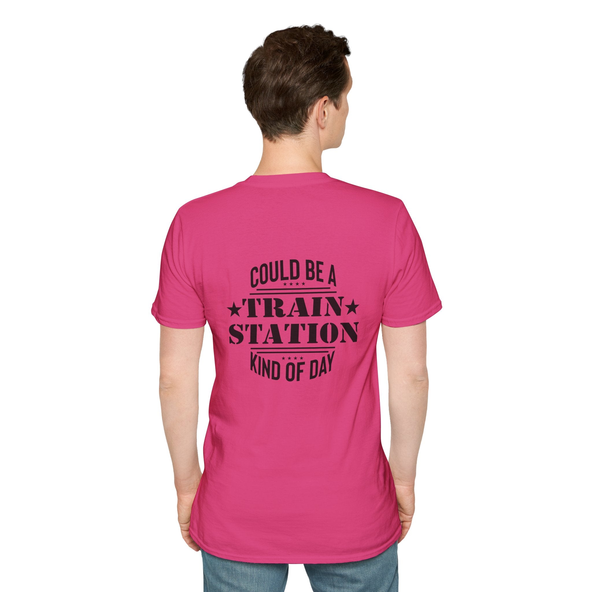 Could Be a Train Station Kind of Day T-Shirt — Funny Sarcastic Gift for Her Pocket Tee