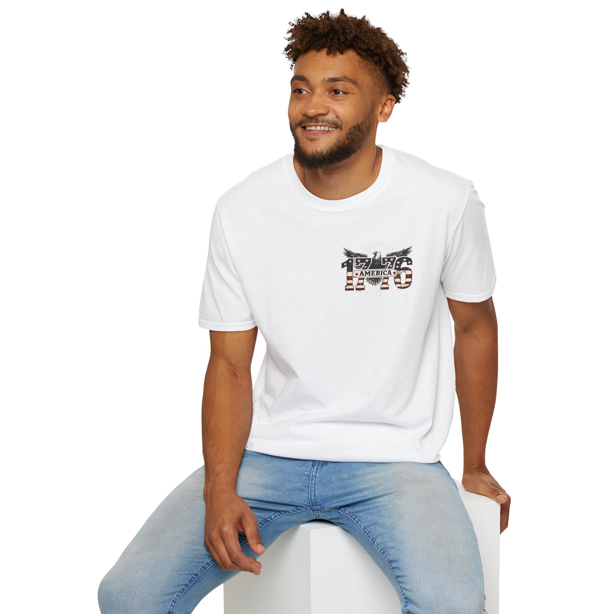 1776 American Flag Eagle T-Shirt — Vintage Patriotic Gift for Him Fourth of July Tee