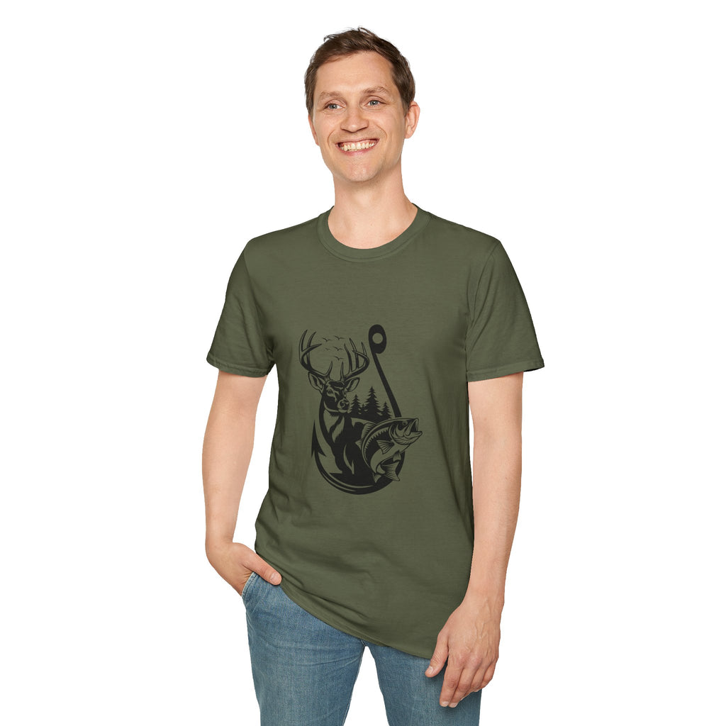 Hunt Fish & Forest Adventure T-Shirt — Outdoor Gift for Hunters & Fishermen