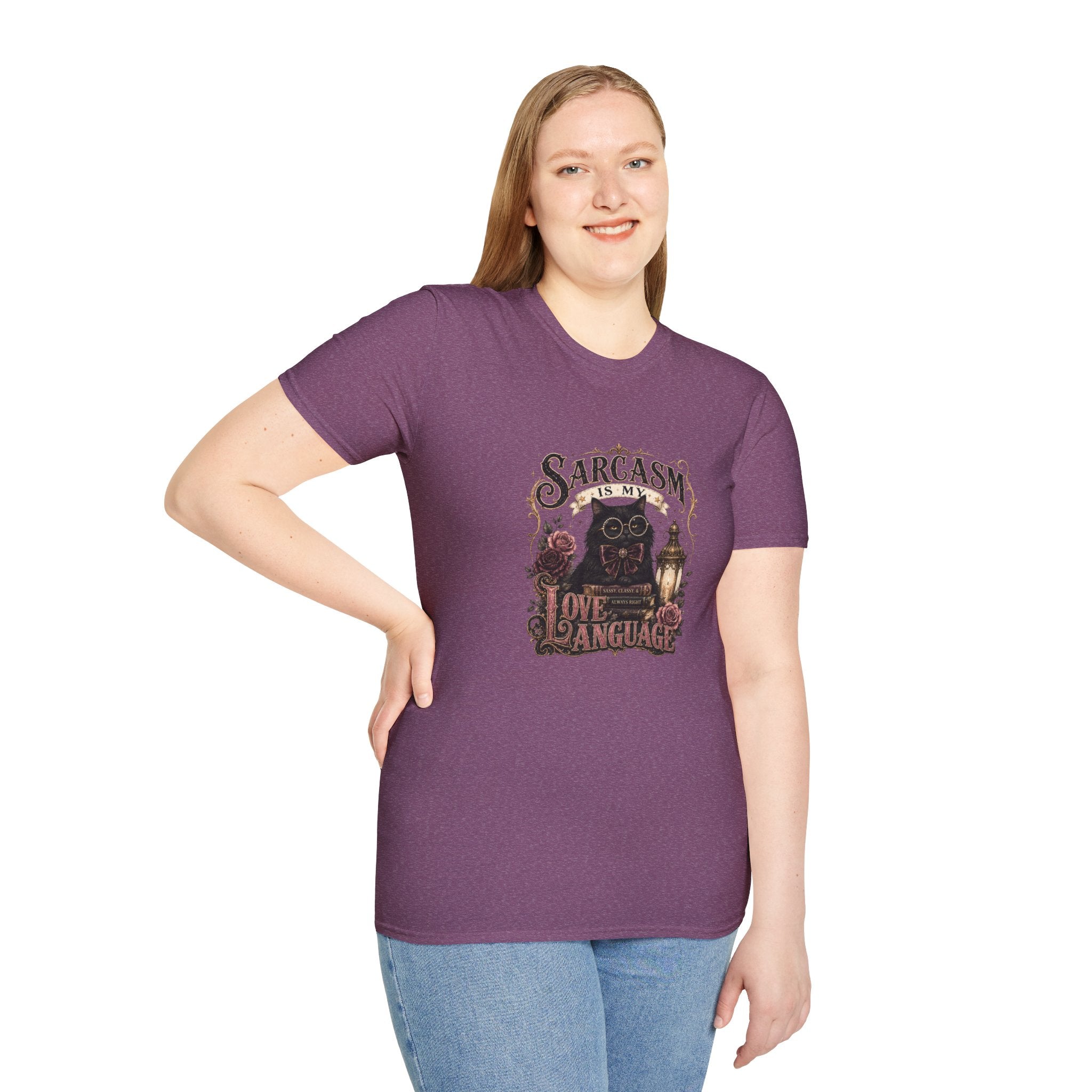 Sarcasm Is My Love Language Cat T-Shirt — Funny Gift for Her Vintage Graphic Tee