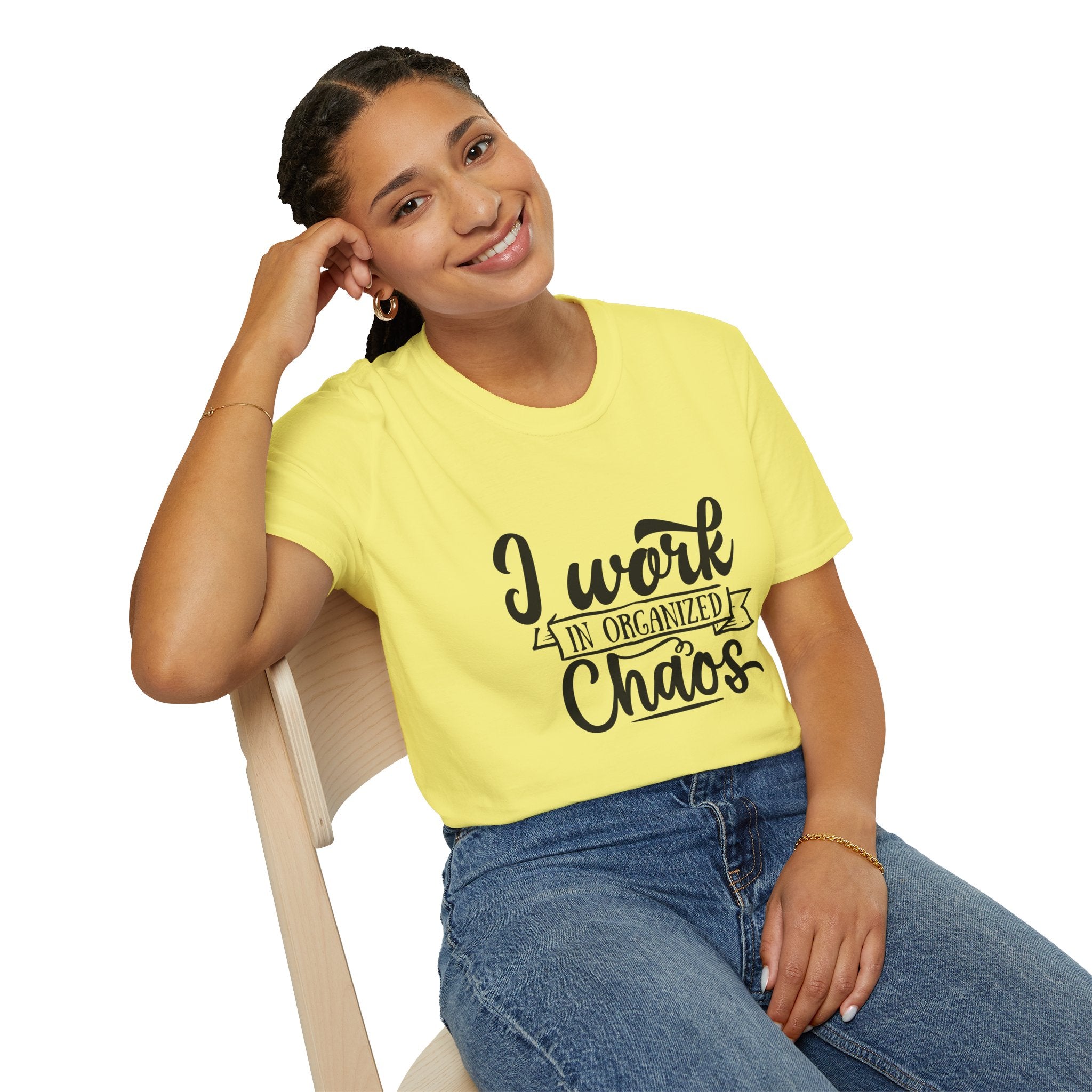 I Work in Organized Chaos T-Shirt — Funny Teacher & Mom Gift Sarcastic Graphic Tee