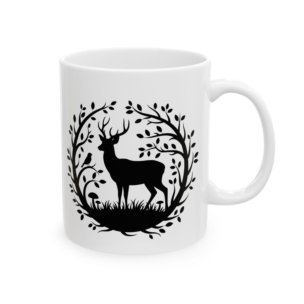 Tree of Serenity Nature Ceramic Mug — Cute Peaceful Gift Black Silhouette Coffee Cup
