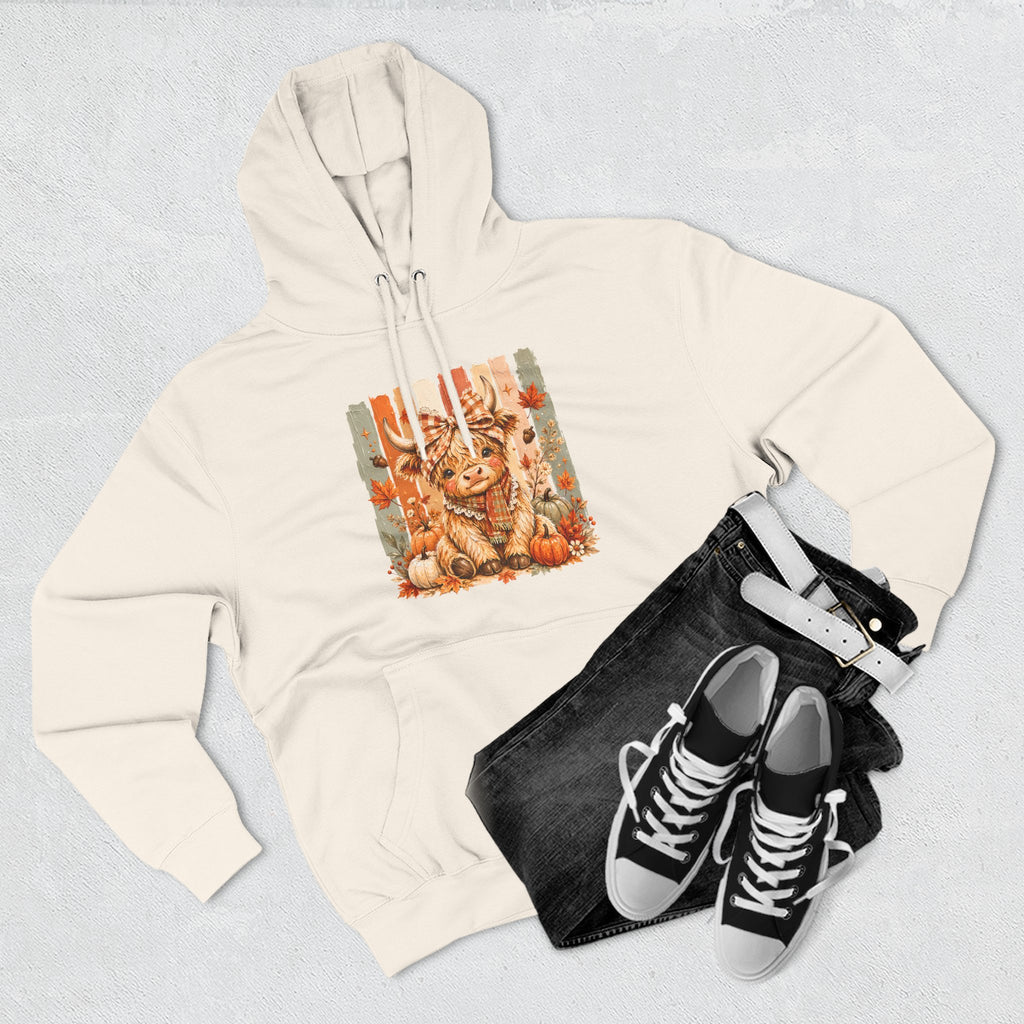 Autumn Pumpkin Cow Hoodie — Cute Fall Gift for Women Cozy Graphic Pullover