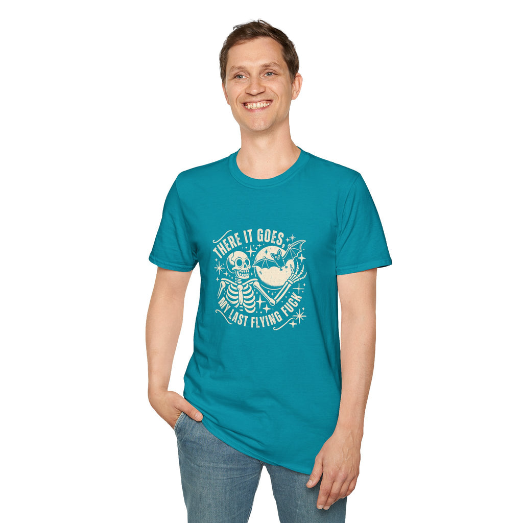 There It Goes Skull Moon & Bat T-Shirt — Cute Halloween Gift for Women Graphic Tee