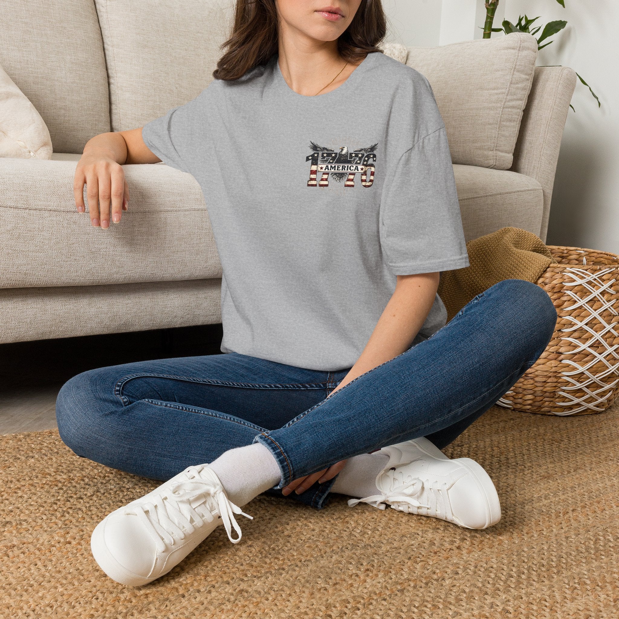 1776 American Flag Eagle T-Shirt — Vintage Patriotic Gift for Him Fourth of July Tee