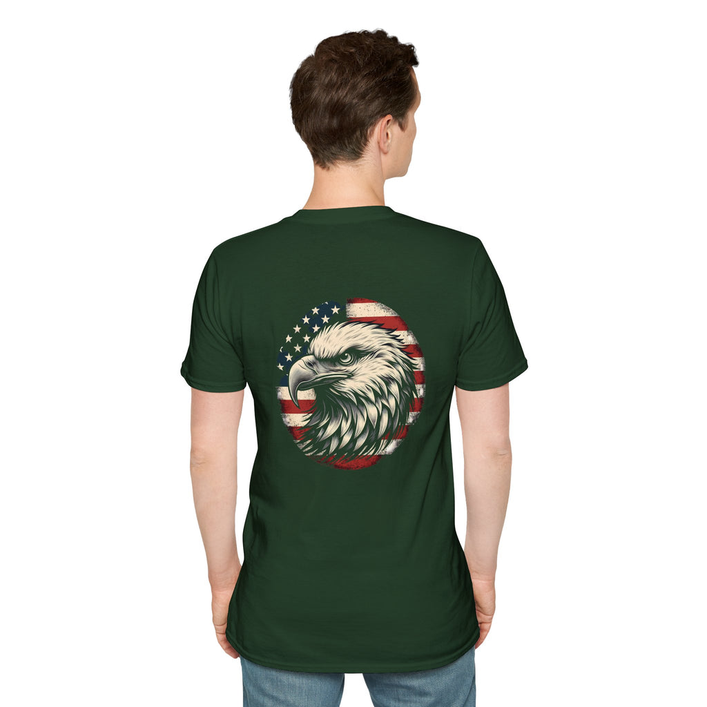 Patriotic Bald Eagle T-Shirt — American Flag Gift for Him Fourth of July Graphic Tee